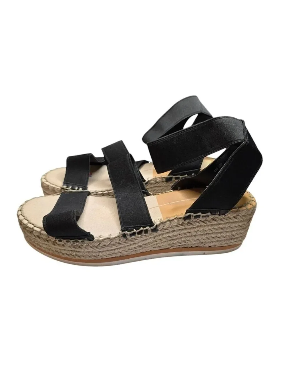 Dolce Vita Lury Black Espadrilles Platform Sandals 8.5M
